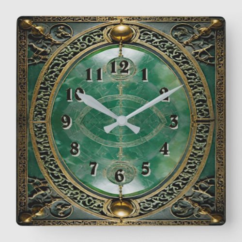 Art Deco Square Wall Clock