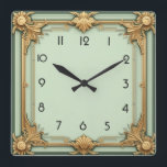 Art Deco Square Wall Clock<br><div class="desc">Great clock design. You will love it like others. Be free to use this design for other product you like or to customize and add your text. Follow me for more. Thank you. Have a nice day.</div>