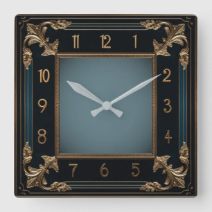 Art Deco Square Wall Clock