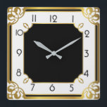 Art Deco Square Wall Clock<br><div class="desc">Great clock design. You will love it like others. Be free to use this design for other product you like or to customize and add your text. Follow me for more. Thank you. Have a nice day.</div>
