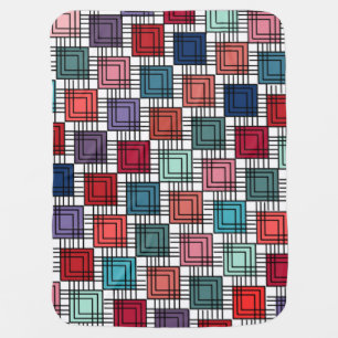 Art Deco Squares Baby Blanket