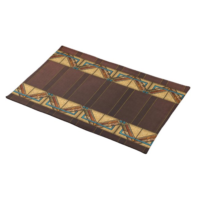 Art Deco Squares Cloth Placemat (On Table)