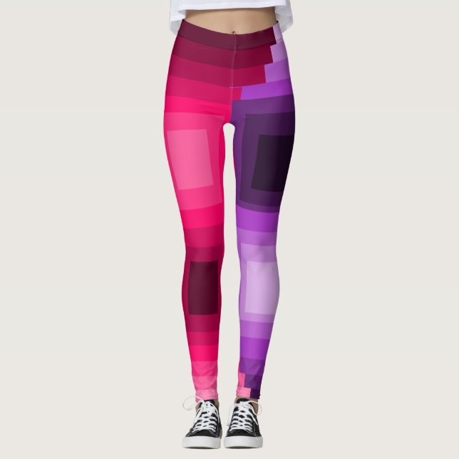 Art Deco Squares  Leggings (Front)