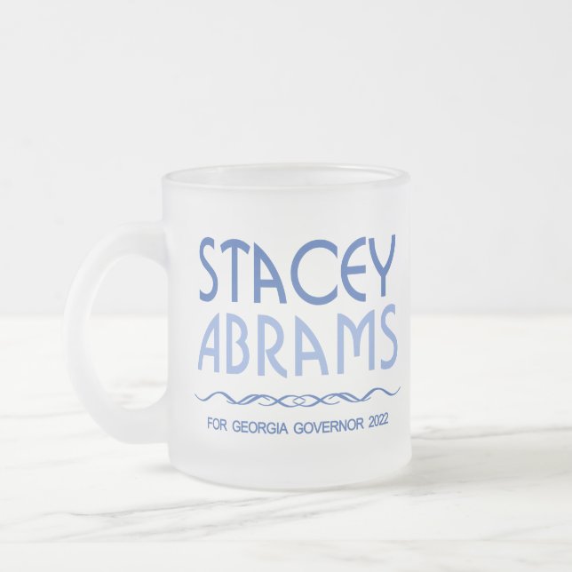 Art Deco Stacey Abrams For Georgia Governor 2022 Frosted Glass Coffee Mug (Left)