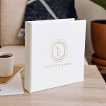 Art Deco Stacked Monogram Logo Gold/White Binder<br><div class="desc">Organize client contracts, marketing collateral, lessons plans, and more with this chic white and gold art deco monogrammed personalized 3-ring binder. Coordinates with the Art Deco Stacked Monogram Logo Gold/White Business Card Template by 1201AM. Your initials are elegantly displayed within a vintage-inspired art deco frame for a unique logo. A...</div>