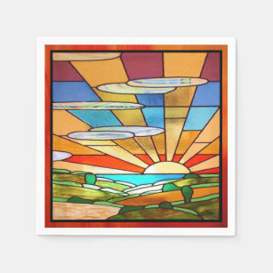 Art Deco Stained Glass 1 Paper Napkins
