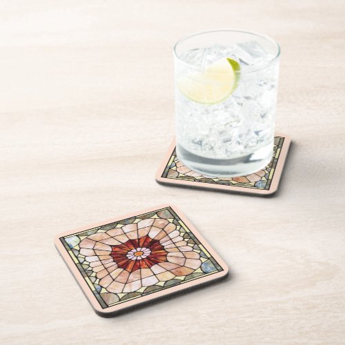 Art Deco Stained Glass 2 Drink Coaster