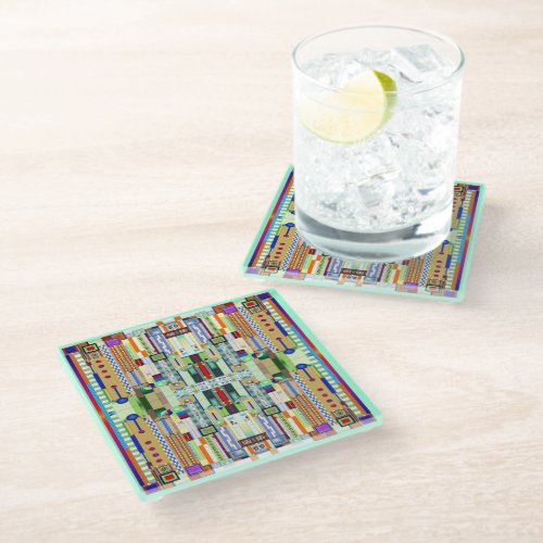 Art Deco Stained Glass 2 Glass Coaster