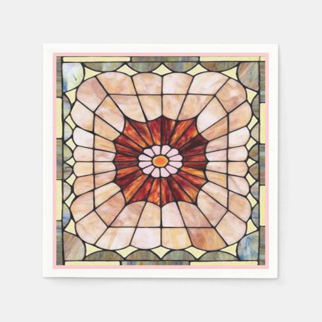 Art Deco Stained Glass 2 Napkins (Front)