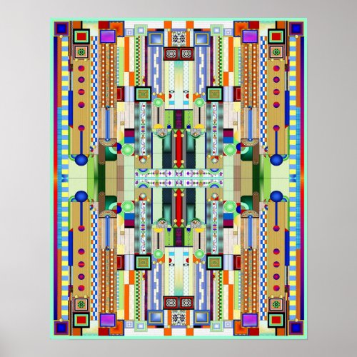 Art Deco Stained Glass 2 Poster