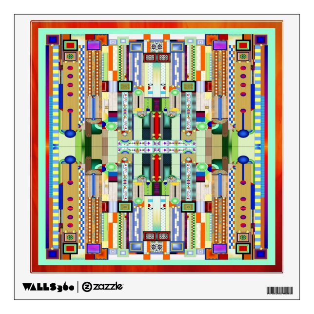 Art Deco Stained Glass 2 Wall Decal (Front)