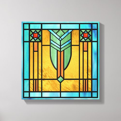 Art Deco Stained Glass 3 Canvas Print
