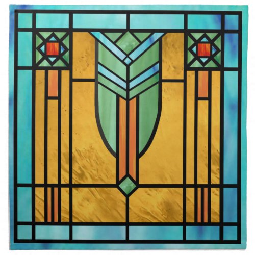 Art Deco Stained Glass 3 Cloth Napkin