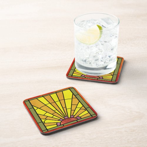 Art Deco Stained Glass 3 Coaster