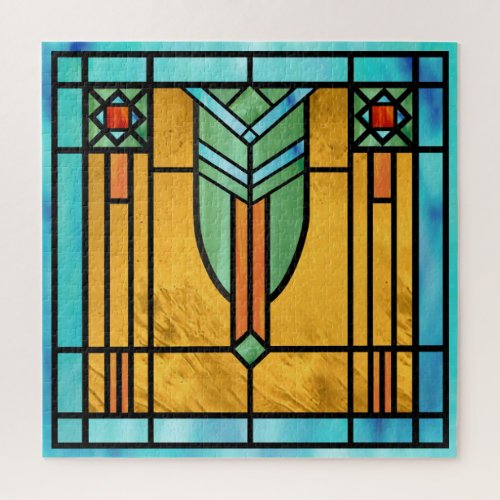 Art Deco Stained Glass 3 Jigsaw Puzzle
