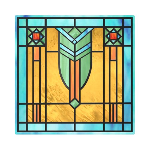 Art Deco Stained Glass 3 Metal Art