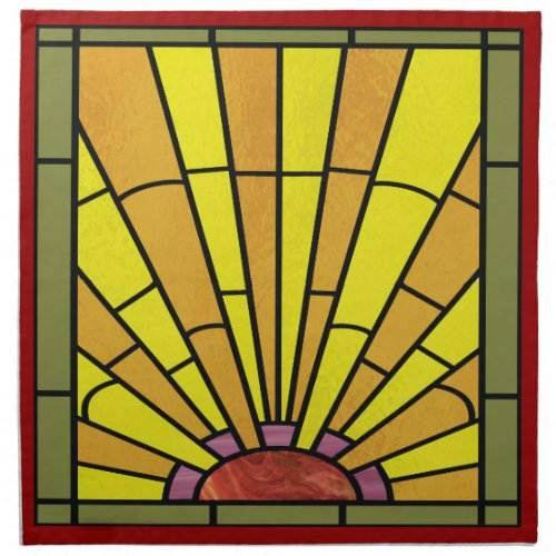 Art Deco Stained Glass 3 Napkin