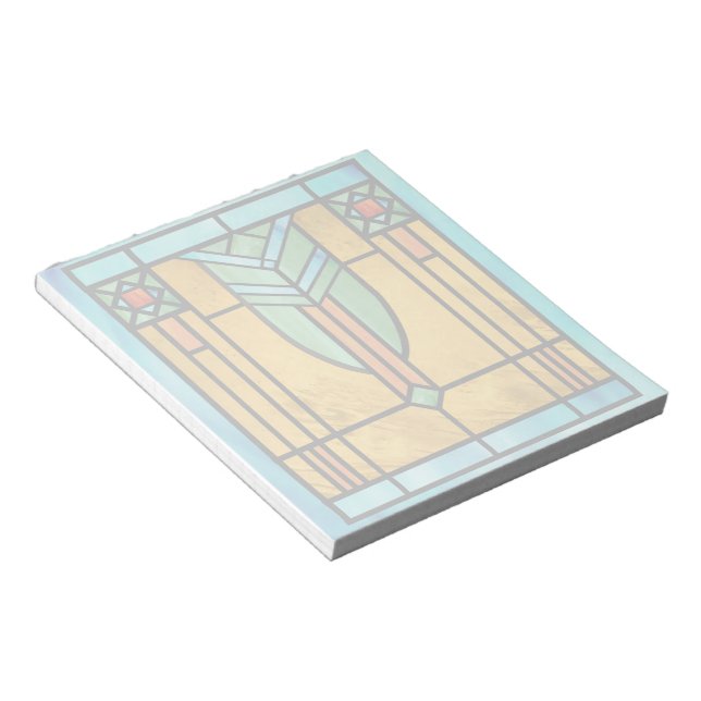 Art Deco Stained Glass 3 Notepad (Angled)