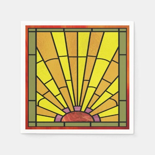 Art Deco Stained Glass 3 Paper Napkins