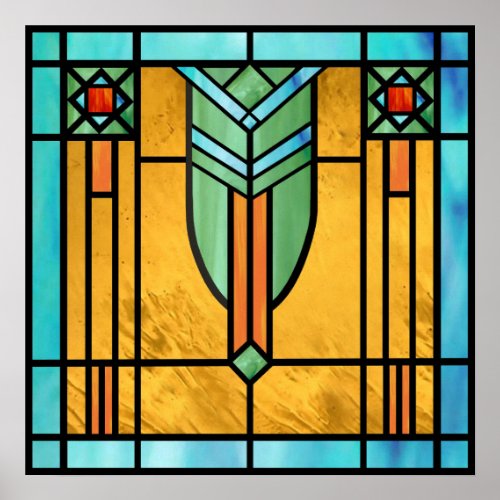 Art Deco Stained Glass 3 Poster