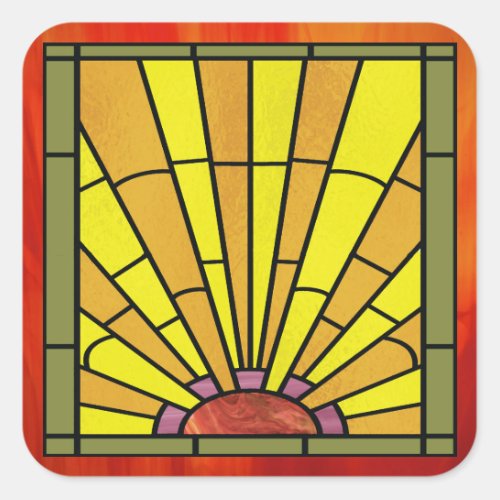 Art Deco Stained Glass 3 Sticker