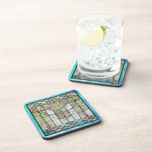 Art Deco Stained Glass 4 Beverage Coaster