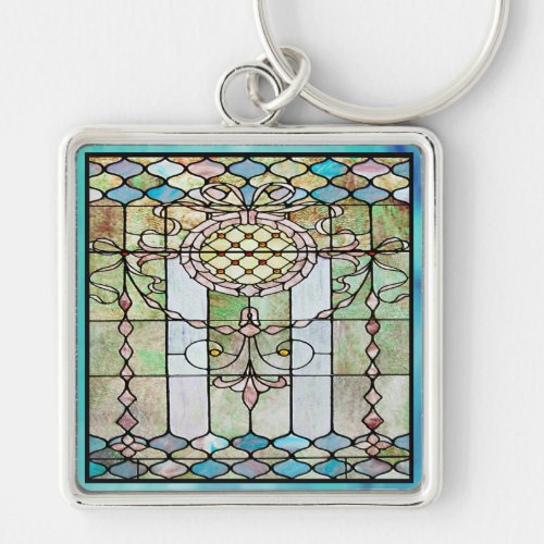 Art Deco Stained Glass 4 Keychain