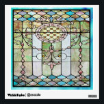 Art Deco Stained Glass 4 Wall Decal<br><div class="desc">Brighten your Roaring 20s party decor with this square wall decal of intricately cut stained glass in pink,  blue and green. See the entire Roaring 20s Wall Decal collection in the DECOR | Wall Decals section.</div>