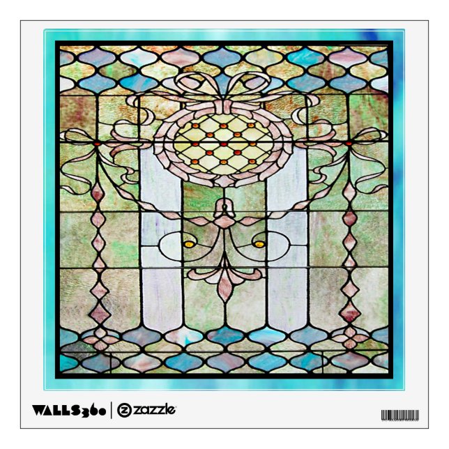 Art Deco Stained Glass 4 Wall Decal (Front)