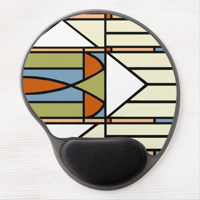 Art Deco Stained Glass Gel Mouse Pad (Front)