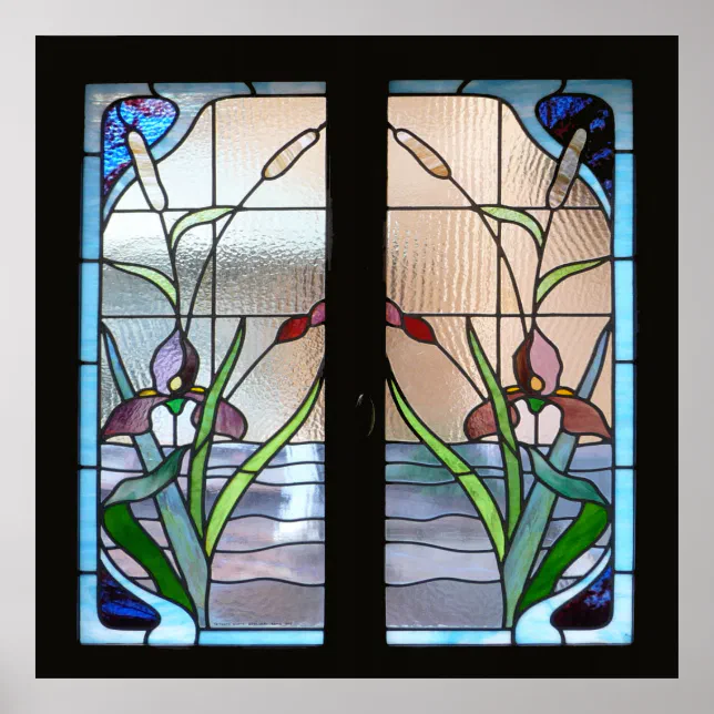 art deco stained glass window poster sq FROM 8.99 | Zazzle