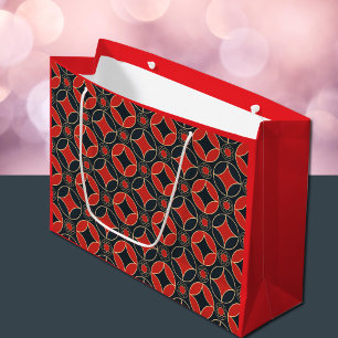 art deco stars in red and black  large gift bag