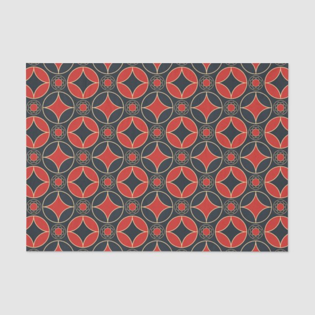 art deco stars in red and black  tissue paper (Front)
