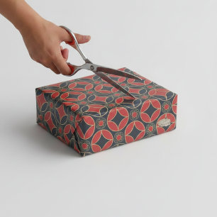 art deco stars in red and black  tissue paper