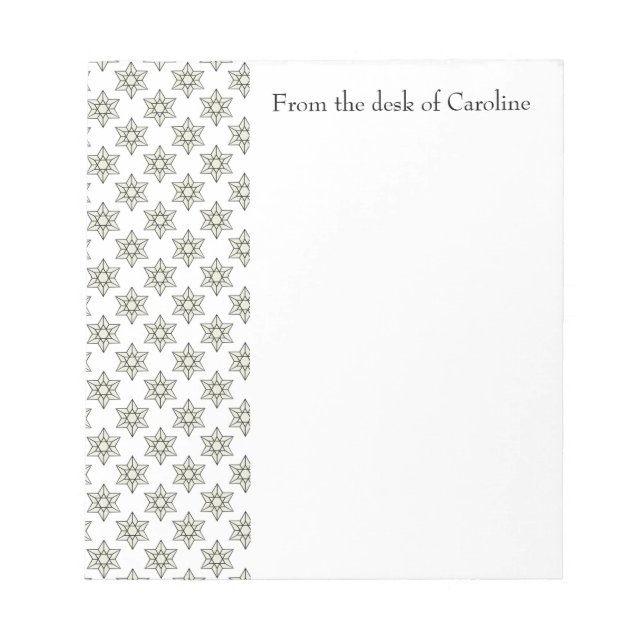 Art Deco Stars Personalized Notepad (Front)
