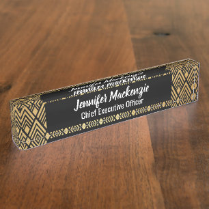 Art Deco Station Sign Office Desk Nameplate