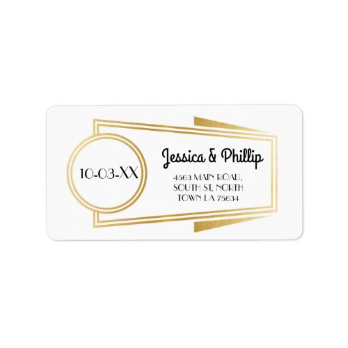 Art Deco Stickers White Gold Address Labels