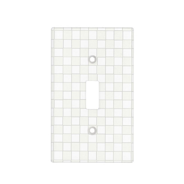art deco stone gray white check light switch cover (Front)