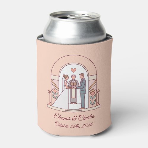 Art Deco Storybook Wedding Can Cooler