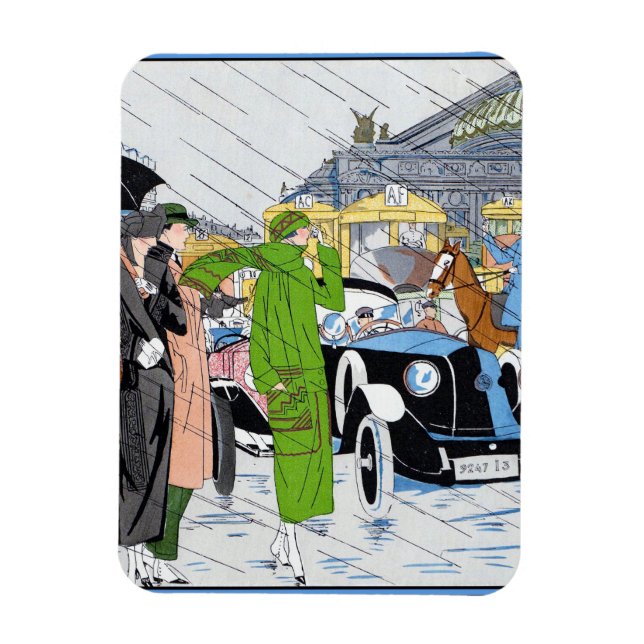 Art Deco Street Scene Magnet (Vertical)