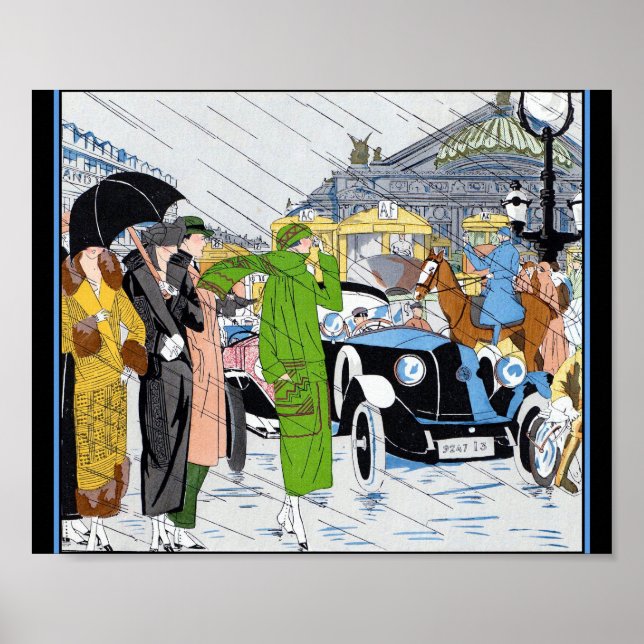 Art Deco Street Scene Poster (Front)
