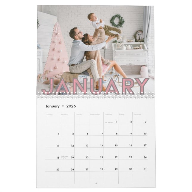 Art Deco Stroke Font | 2026 Photo Calendar (Jan 2026)