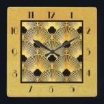 Art Deco Style Acrylic Wall Clock<br><div class="desc">I have made another Art Deco Style Clock. I have put the very popular fan style pattern at the center and framed that in a gold style. This wall clock would look good on a wall in your home. Very Art Deco!</div>