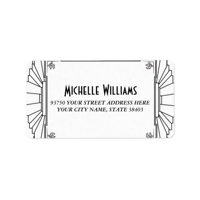 Art Deco Style Address Labels (Front)