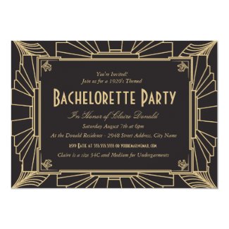 Art Deco Style Bachelorette Party Invitation