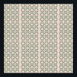 Art deco style blush pink and sage green poster<br><div class="desc">Mid century design pattern art poster available as download. Blush pink background with a geometric pattern print in sage green and a matt blue.</div>