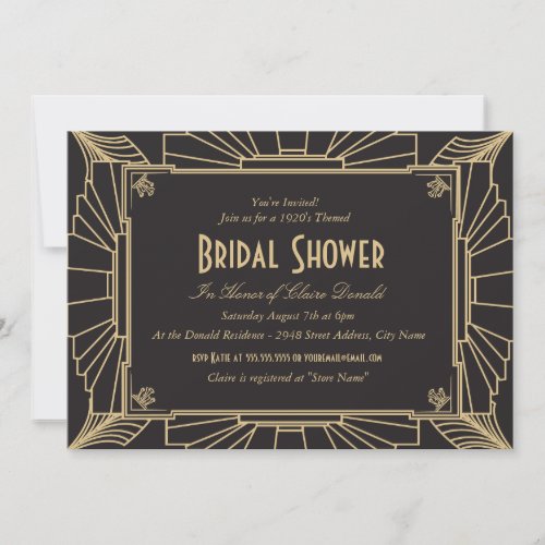 Art Deco Style Bridal Shower Invitation