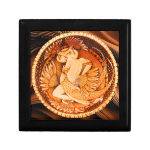 Art Deco style Cat Gift Box, Black Box