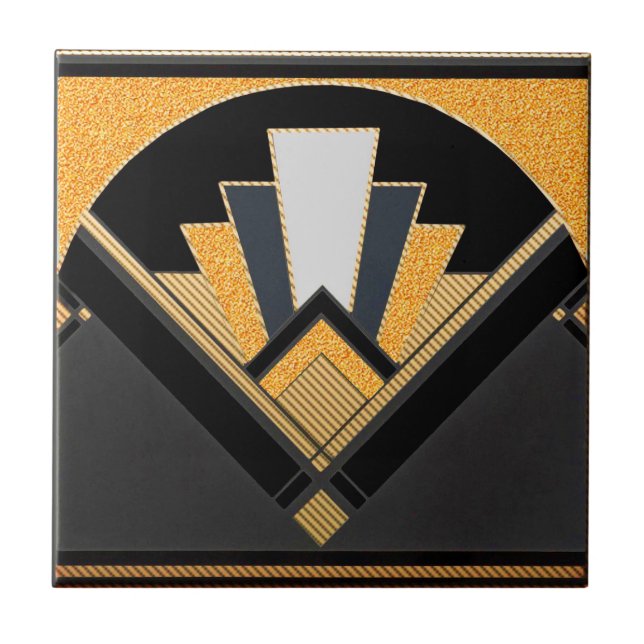 Art Deco Style Ceramic (Golden Grain) Ceramic Tile (Front)