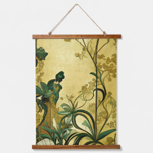 Art Deco Style Chinoiserie Botanicals Print Hanging Tapestry